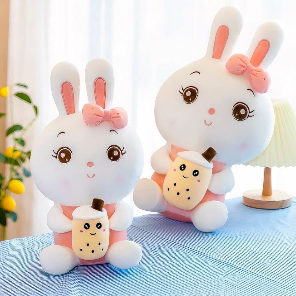 La Peluche Peluche lapin Bubble tea blanc