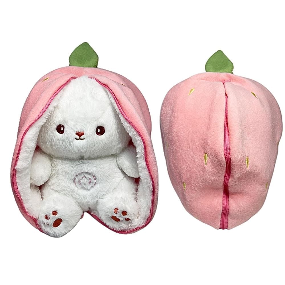 La Peluche Peluche lapin fraise respirante et berceuses