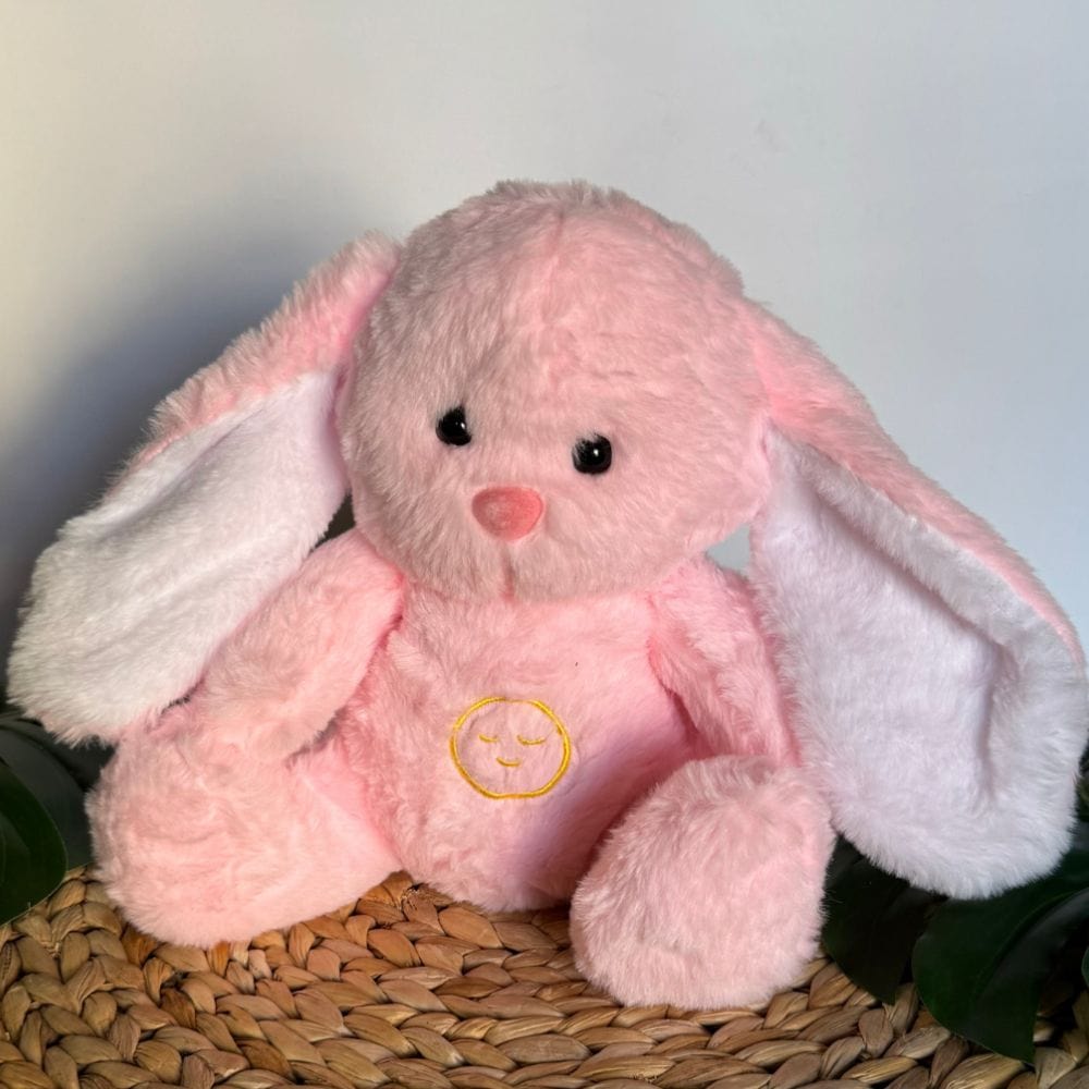 La Peluche Peluche lapin veilleuse rose respirante