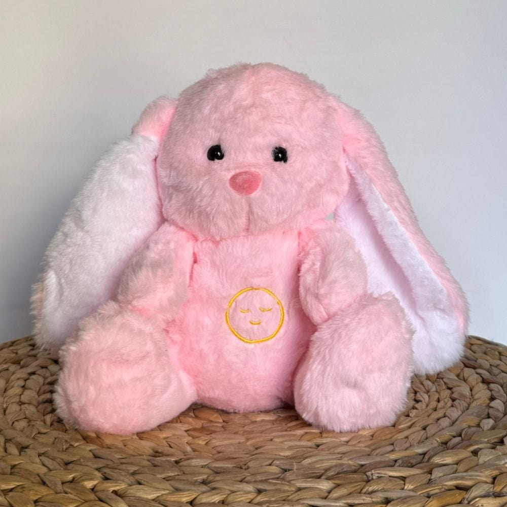 La Peluche Peluche lapin veilleuse rose respirante