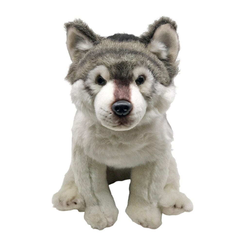 La Peluche Peluche loup accroupie