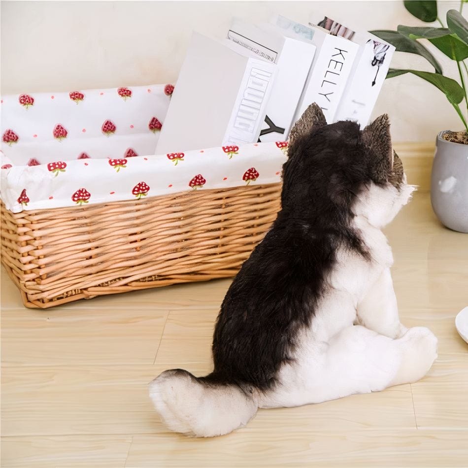 La Peluche Peluche loup gris et blanc adorable