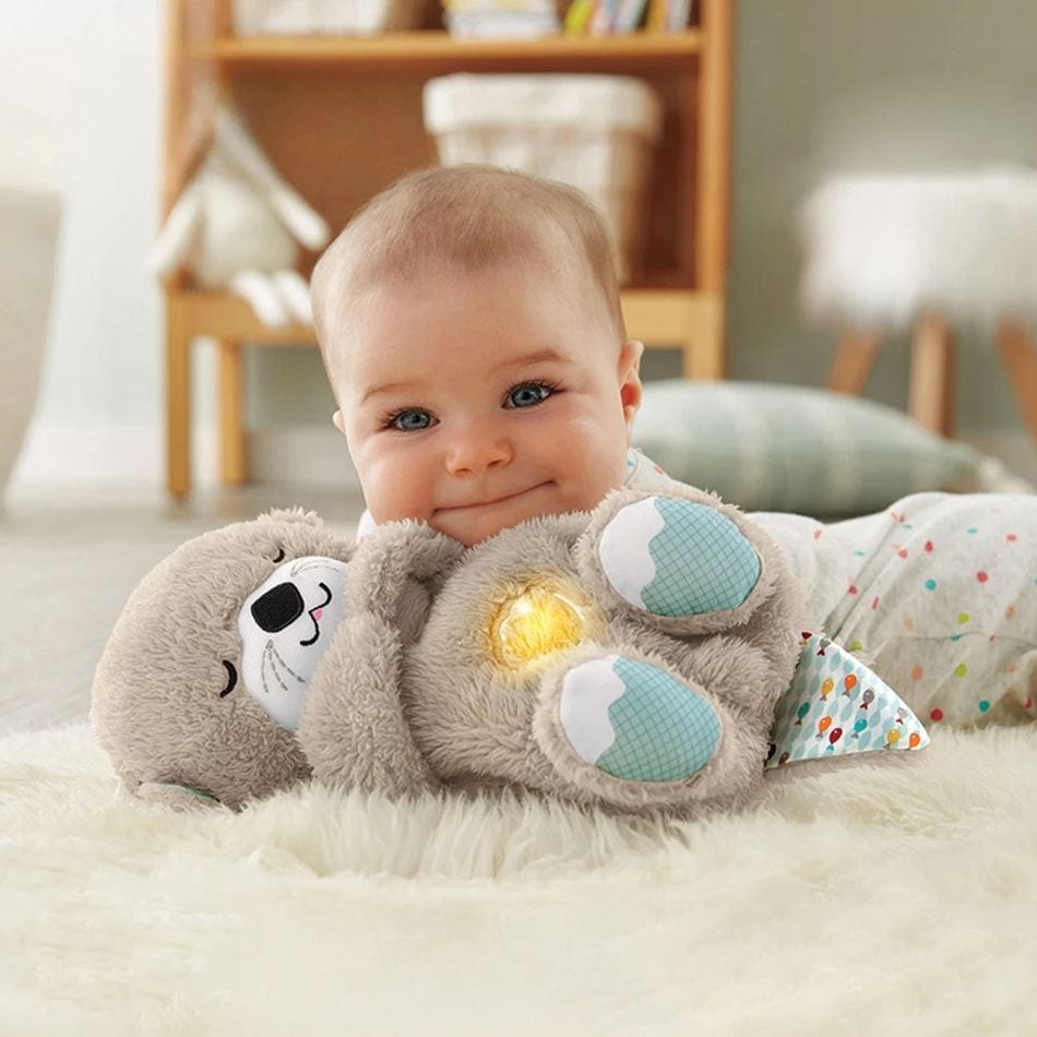 La Peluche Peluche loutre respirante avec berceuse relaxante