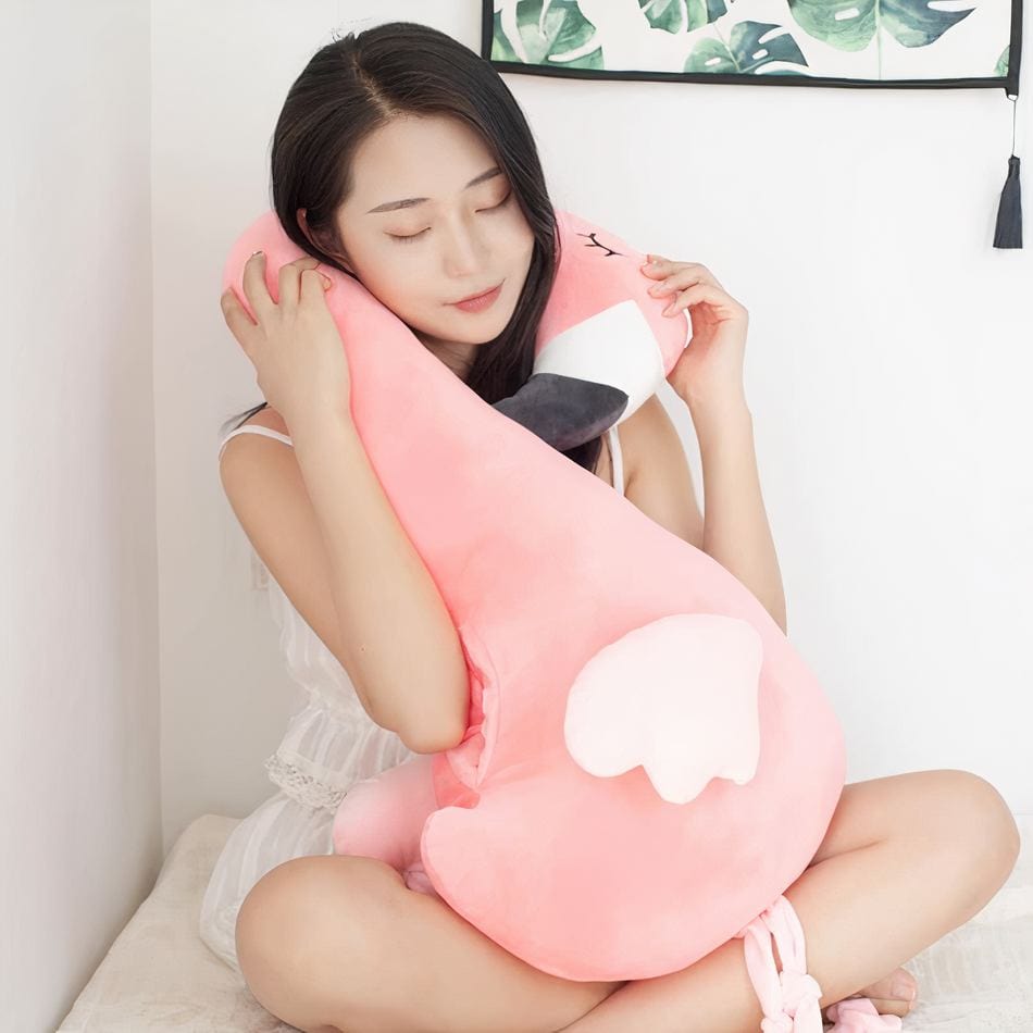 La Peluche Peluche oreiller flamant rose
