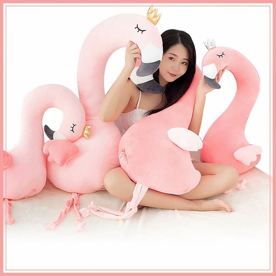 La Peluche Peluche oreiller flamant rose