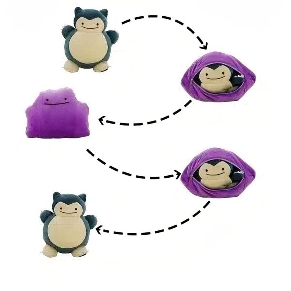 La Peluche Peluche oreiller Ronflex réversible