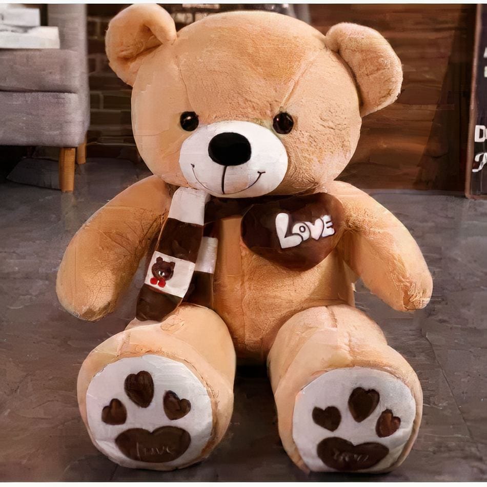 La Peluche Peluche ours beige love
