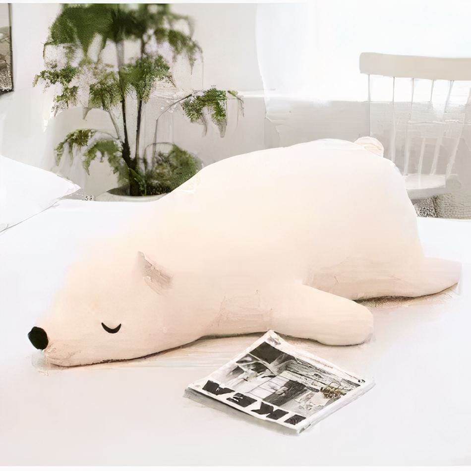 La Peluche Peluche ours blanc dormant
