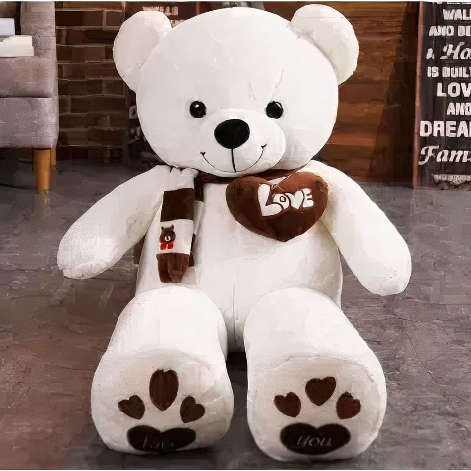 La Peluche Peluche ours blanc love