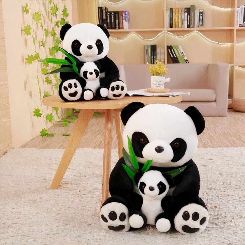 La Peluche Peluche panda maman et bébé