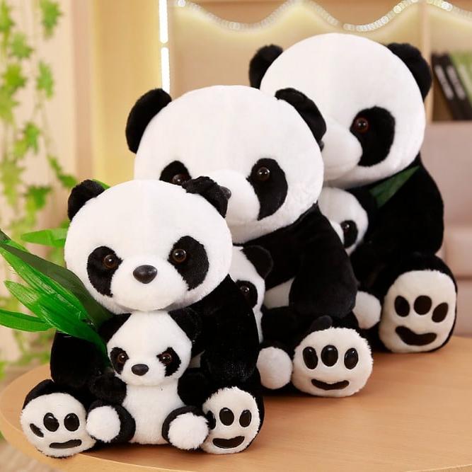 La Peluche Peluche panda maman et bébé