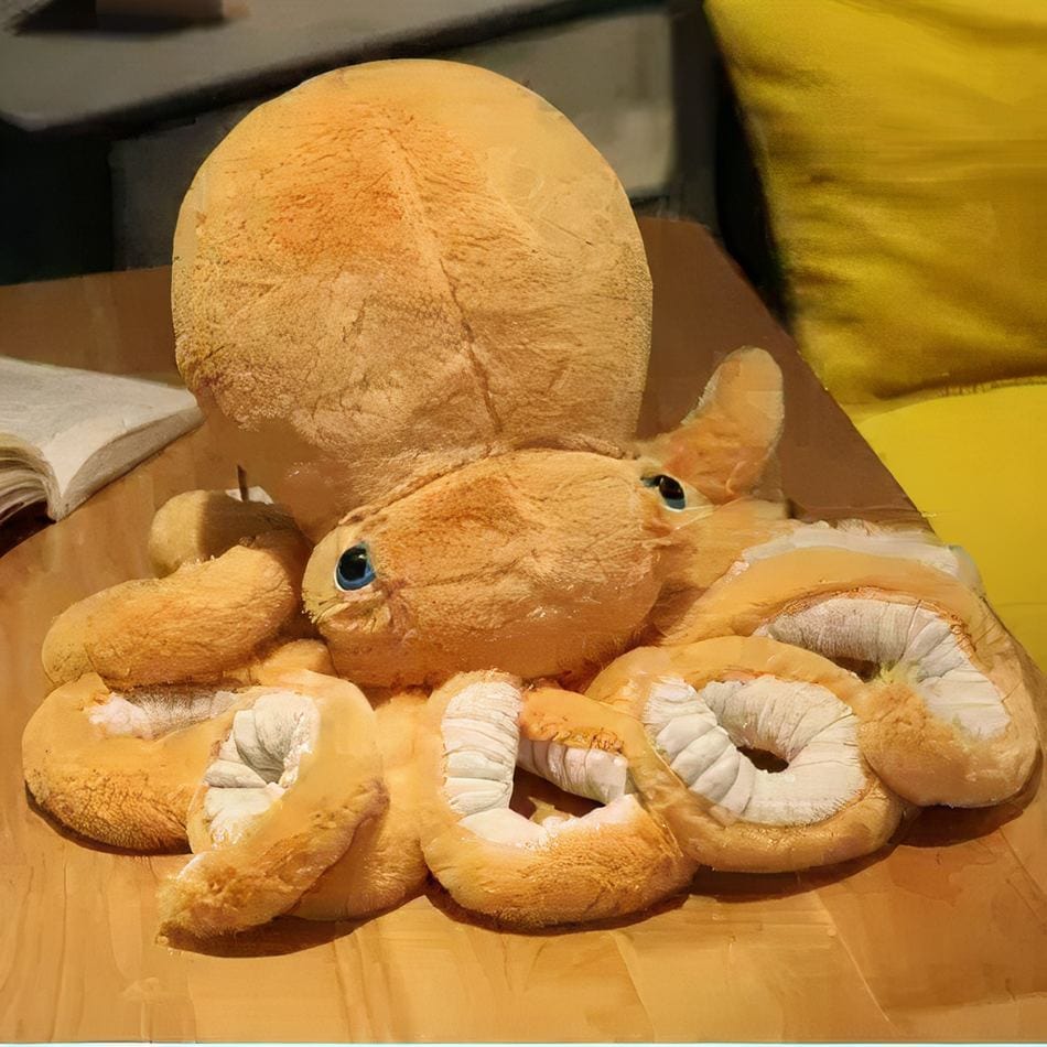 La Peluche Peluche pieuvre jaune adorable