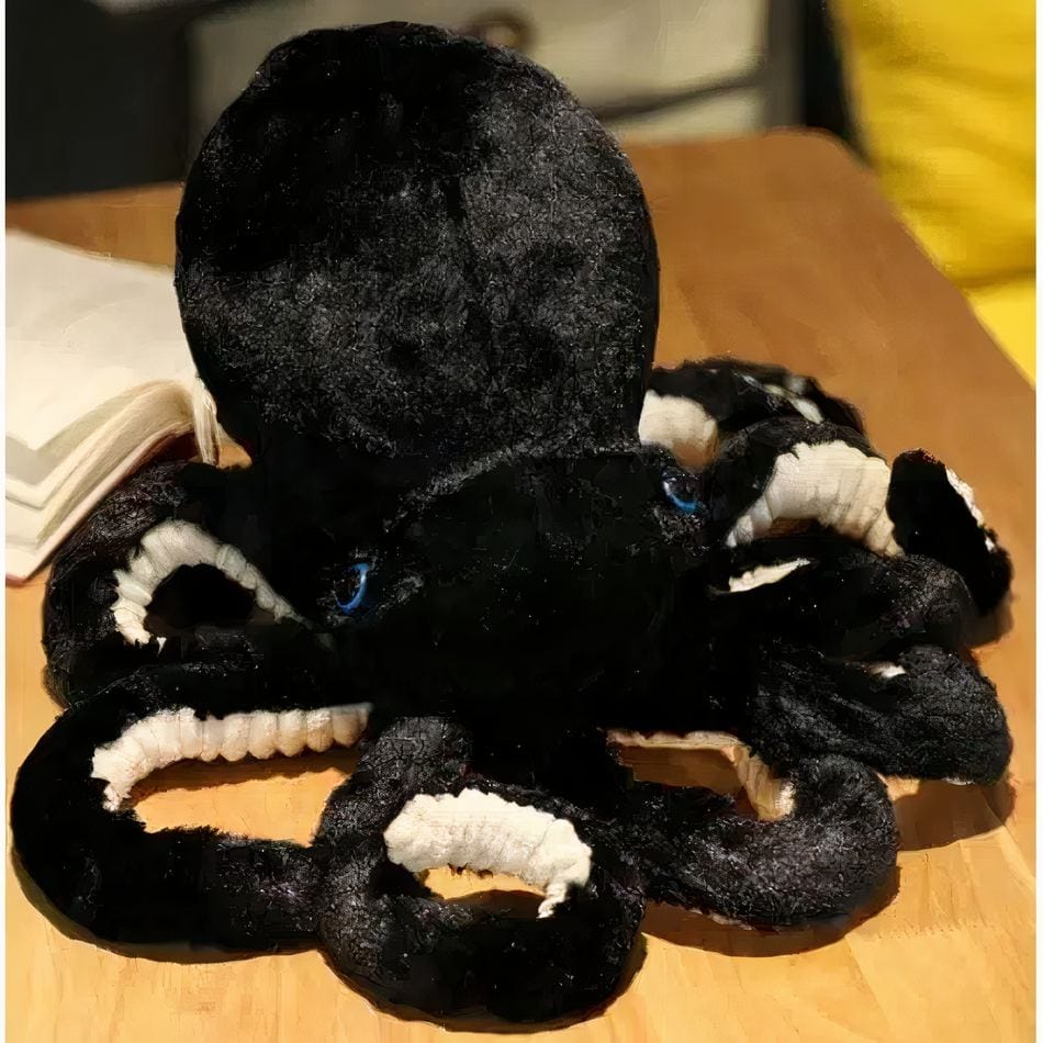La Peluche Peluche pieuvre noire et blanche