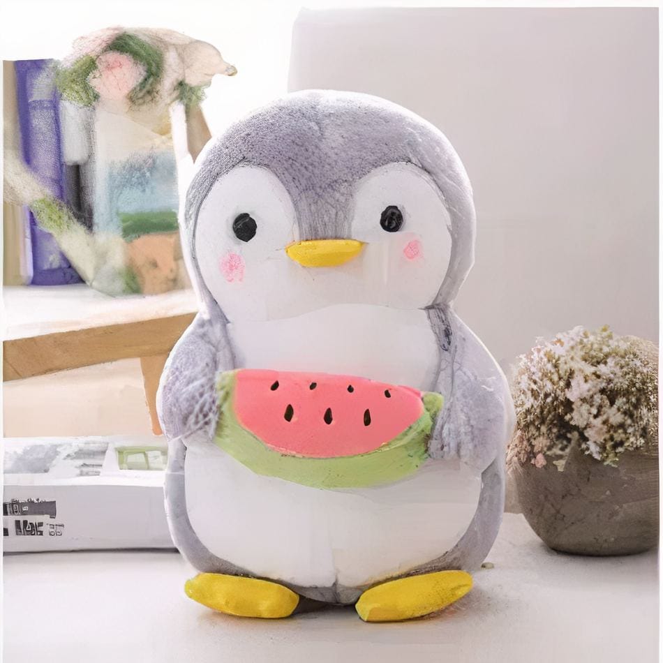 La Peluche Peluche pingouin avec pastèque