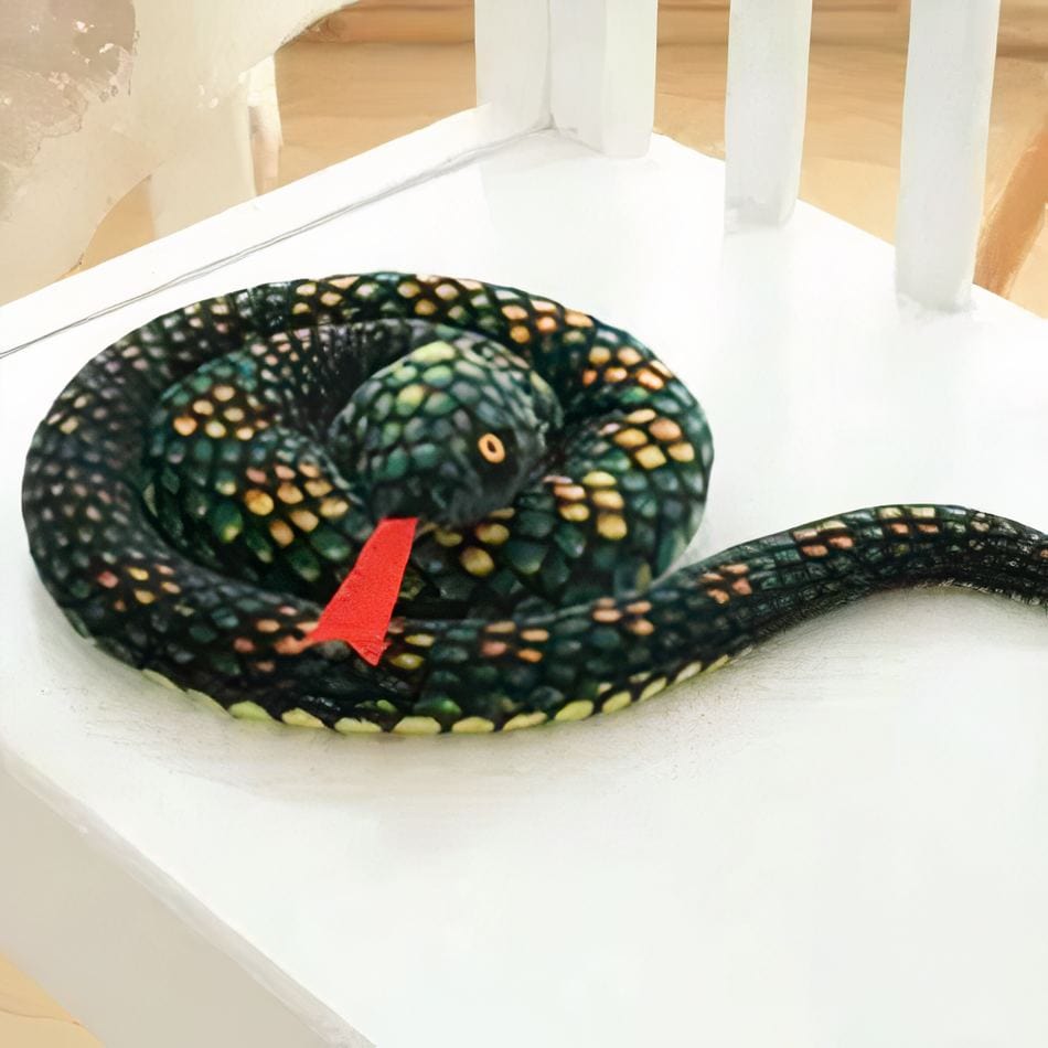 La Peluche Peluche python vert réaliste