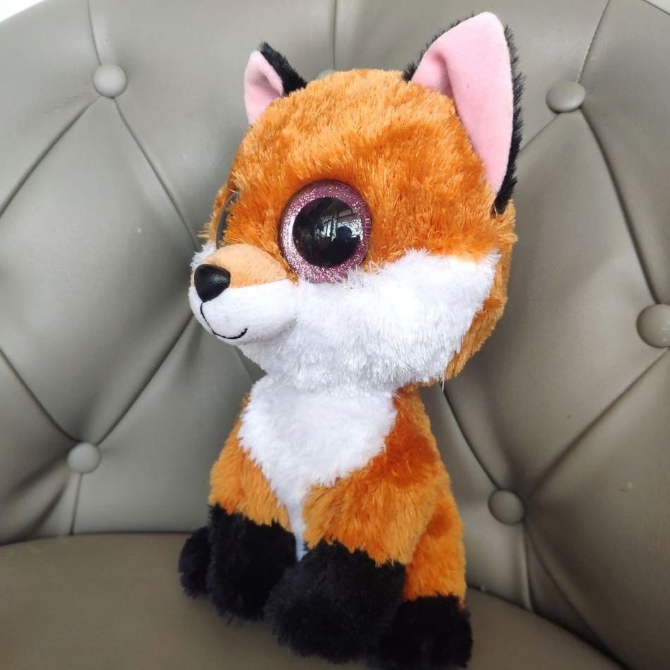 La Peluche Peluche renard aux yeux noirs