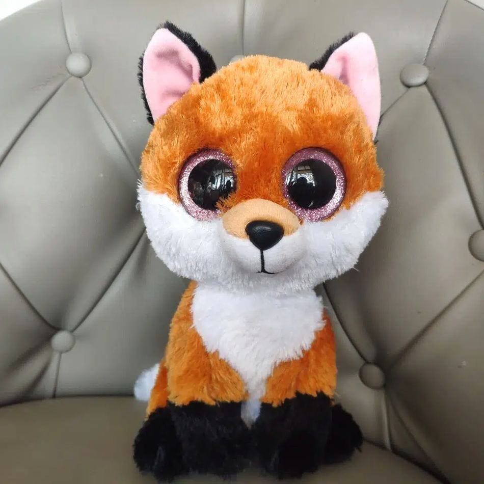 La Peluche Peluche renard aux yeux noirs