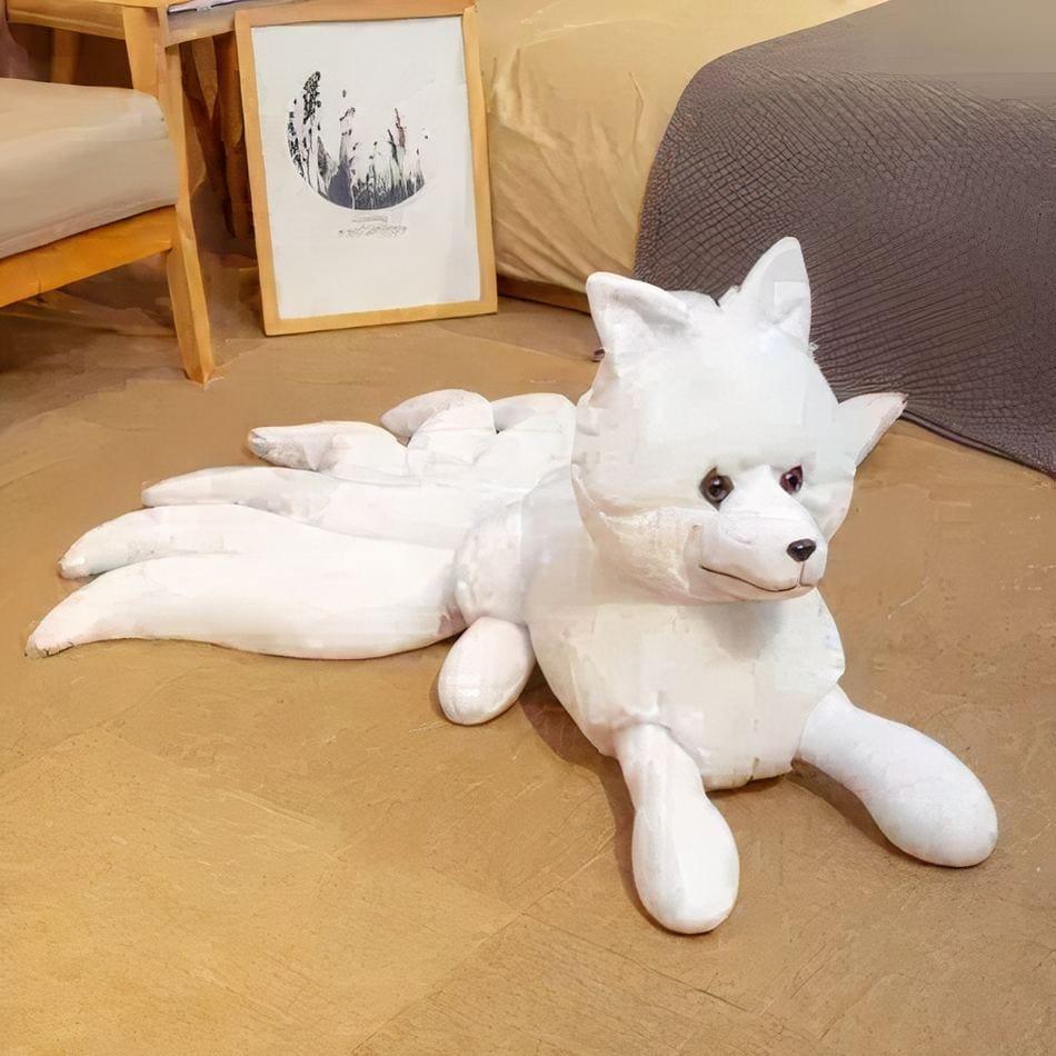 La Peluche Peluche renard blanc long queue