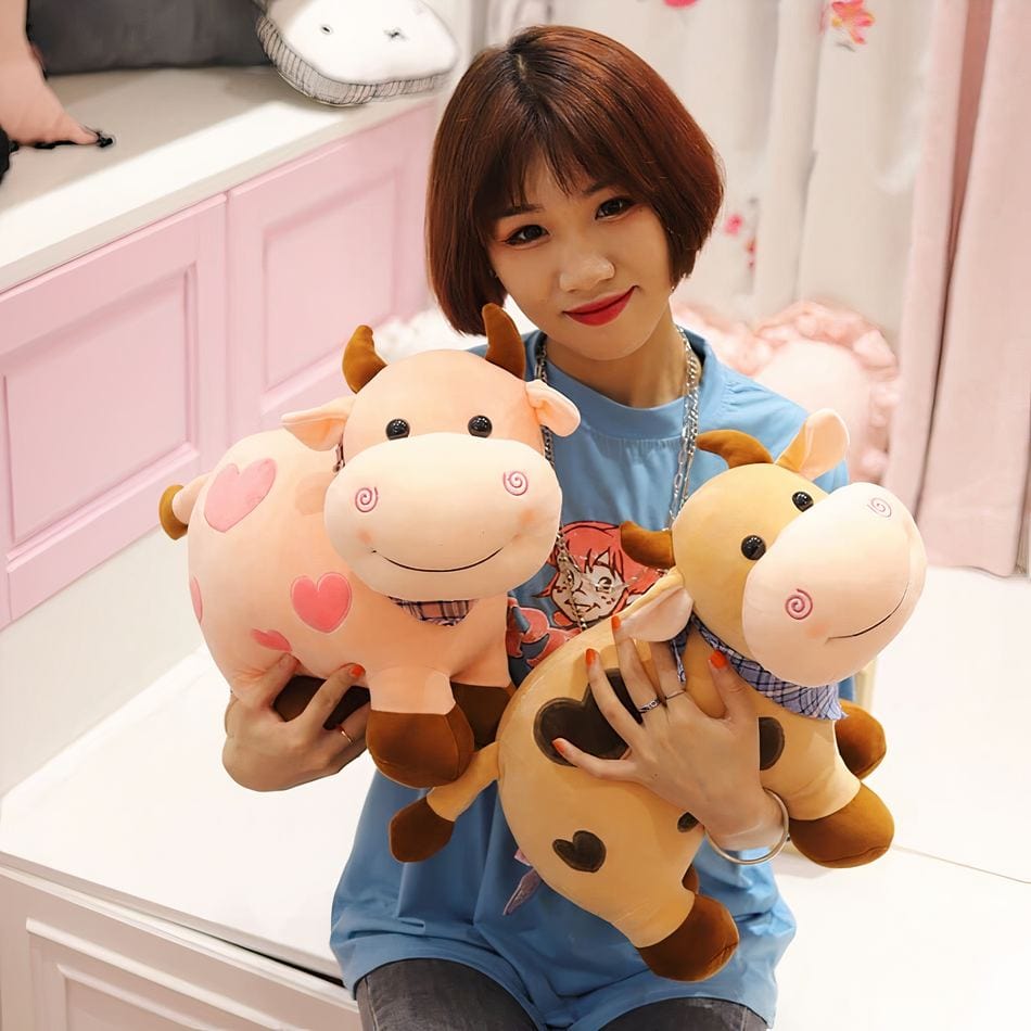 La Peluche Peluche vache motif coeur