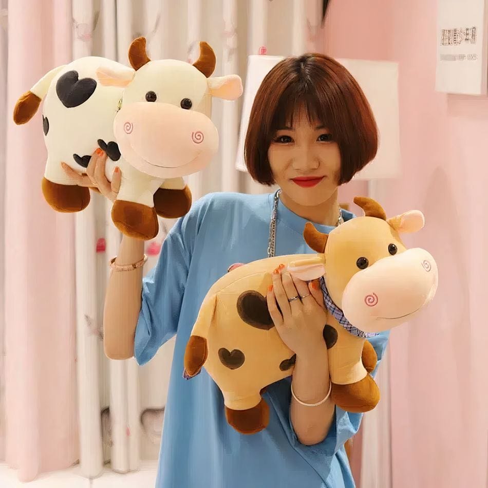 La Peluche Peluche vache motif coeur