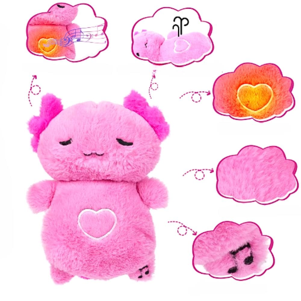 La Peluche Peluche veilleuse Axolotl respirante avec berceuses