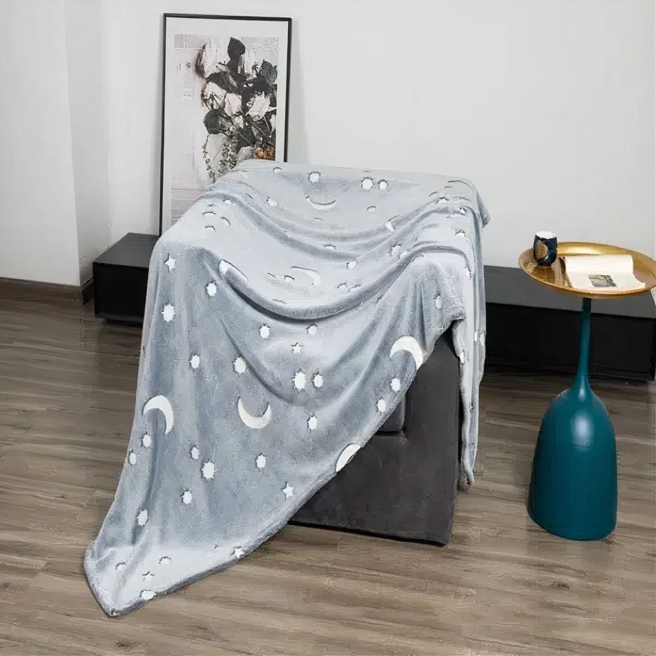 La Peluche Plaid lumineux lune doux