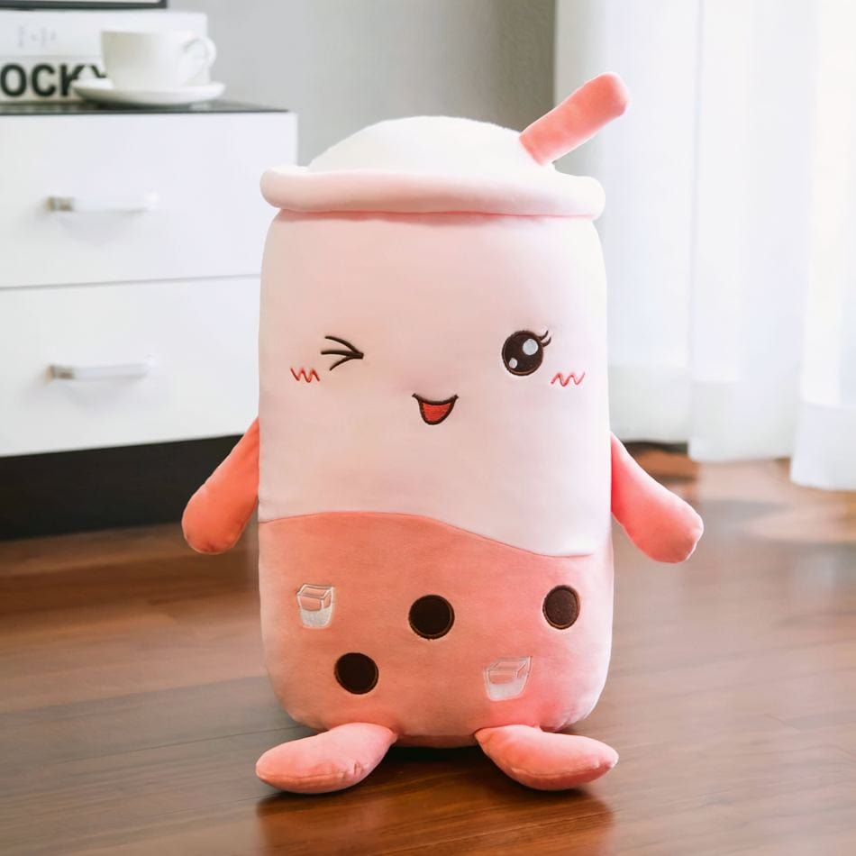 La Peluche Rose / 25cm Peluche oreiller Thé Matcha Bubble tea
