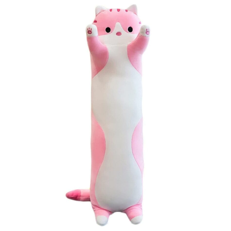 La Peluche Rose / 50cm Peluche chat oreiller géante