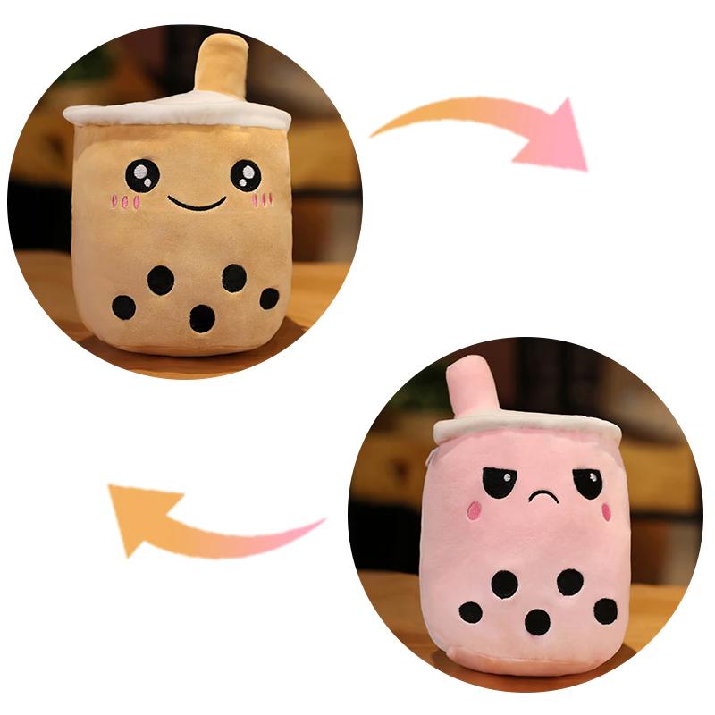 La Peluche Rose Peluche Bubble tea réversible enfant