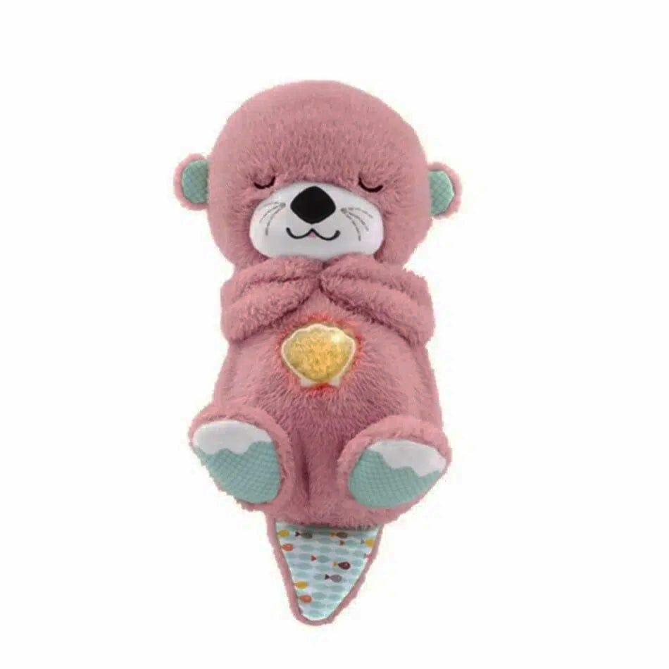 La Peluche Rose Peluche loutre respirante avec berceuse relaxante