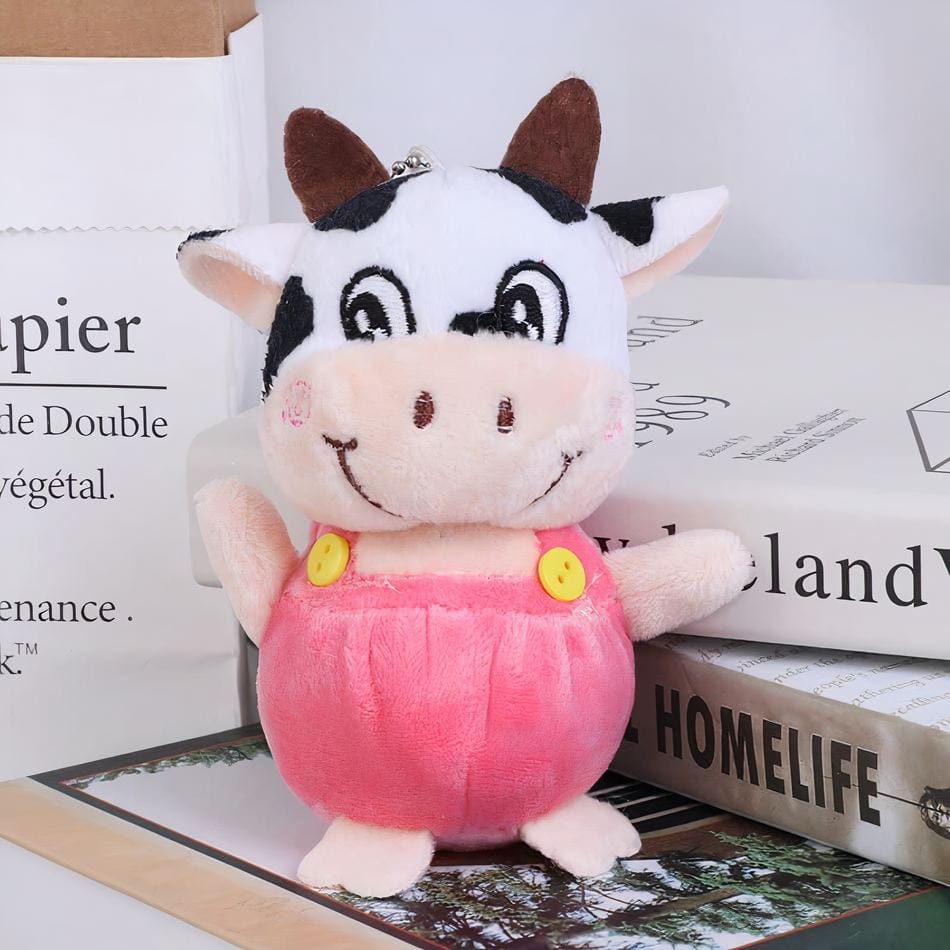 La Peluche Rose Peluche vache porte-clés