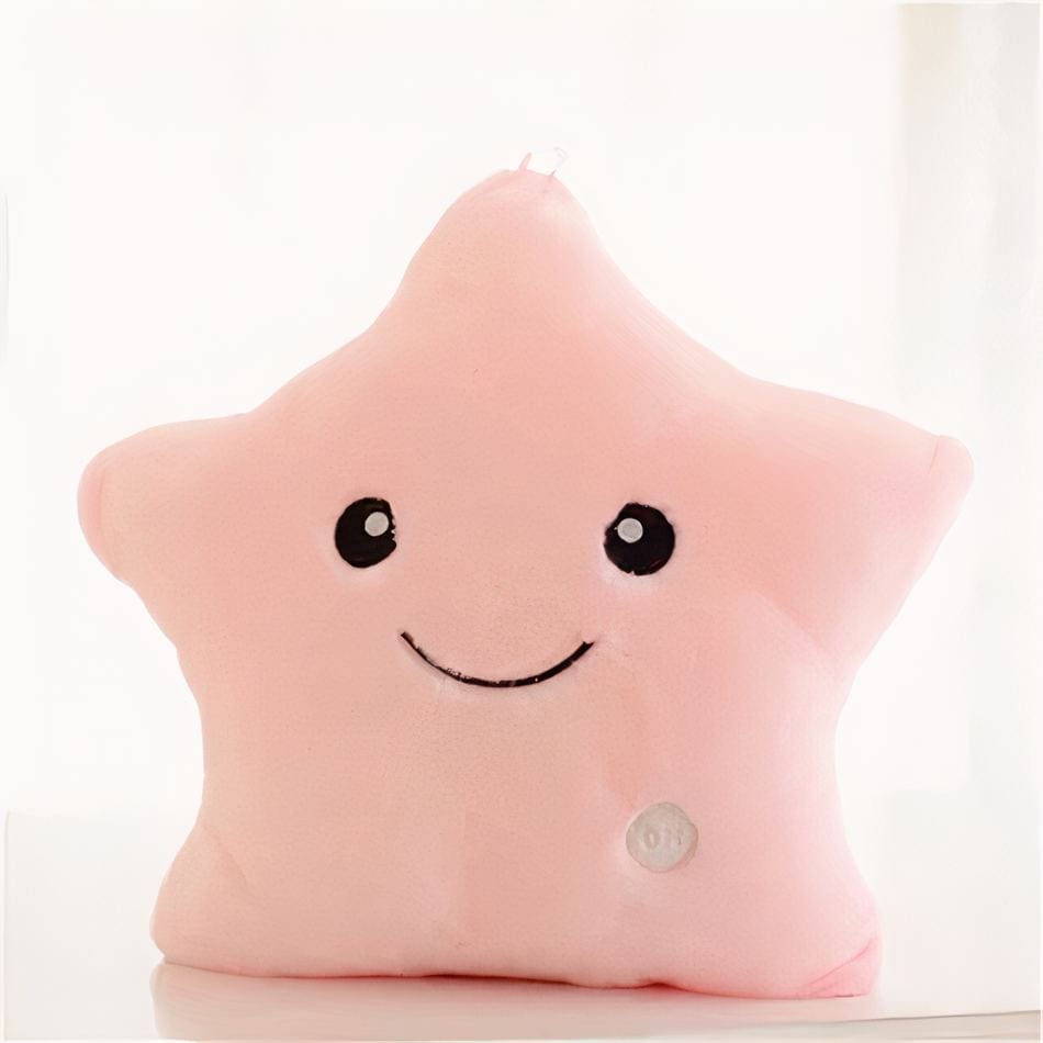 La Peluche Rose Veilleuse peluche en forme d’étoile brillante