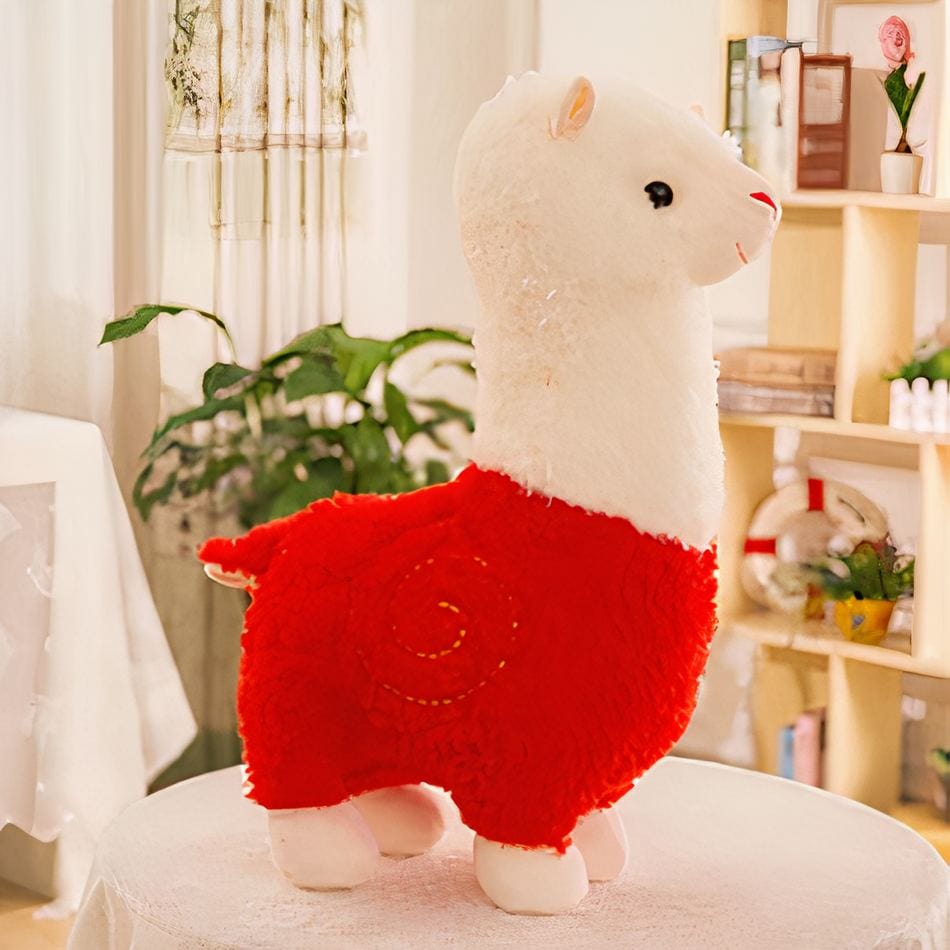 La Peluche Rouge Peluche alpaga à robe colorée
