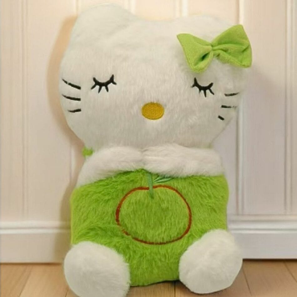 La Peluche Vert Peluche Hello Kitty respirante avec berceuse