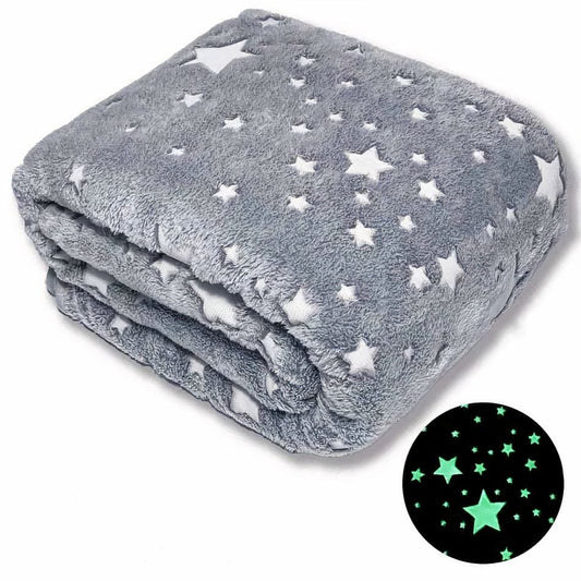 La Peluche 100x70cm Plaid fluorescent étoiles brillantes