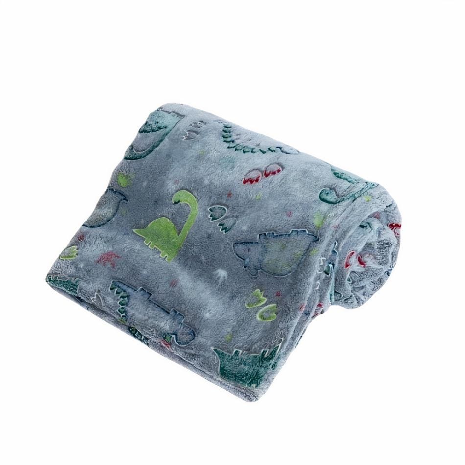 La Peluche 100x70cm Plaid lumineux motif dinosaure