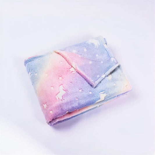 La Peluche 100x75cm Plaid licorne brillant