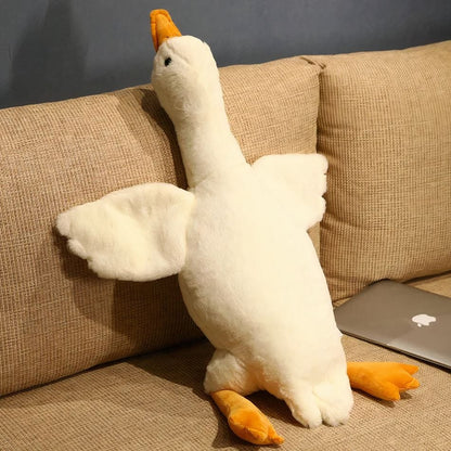 La Peluche 130cm / Blanc Peluche géante canard