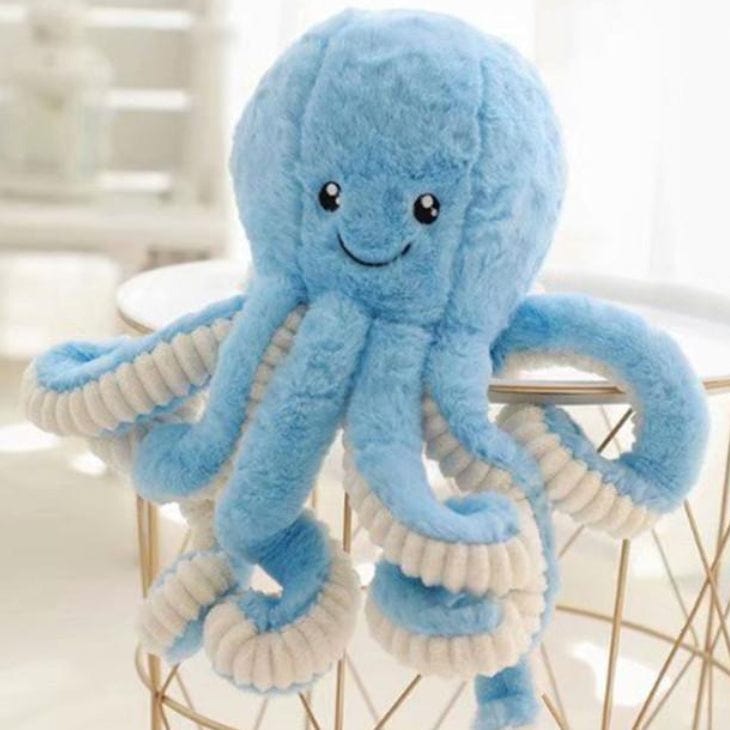 La Peluche 18cm / Bleu Peluche pieuvre souriante