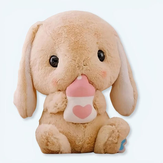 La Peluche 20cm Peluche lapin et biberon