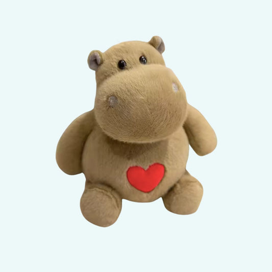 La Peluche 25cm Peluche hippopotame coeur