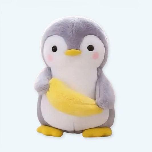 La Peluche 25cm Peluche pingouin avec une banane