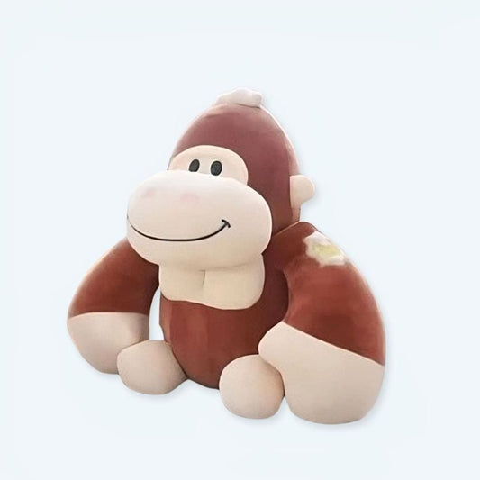 La Peluche 28cm Peluche gorille marron heureux