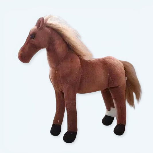 La Peluche 30cm Peluche cheval marron mignon