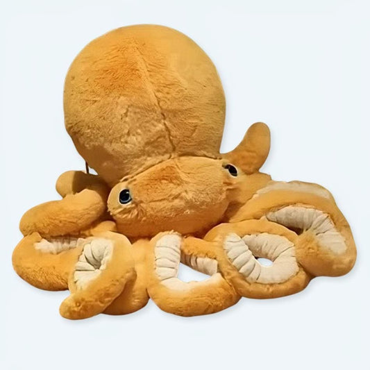 La Peluche 30cm Peluche pieuvre jaune adorable