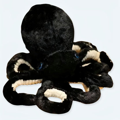 La Peluche 30cm Peluche pieuvre noire et blanche