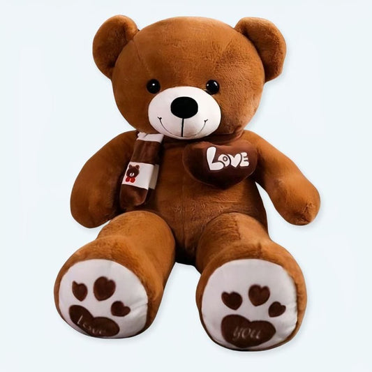 La Peluche 35cm Peluche ours marron avec écharpe