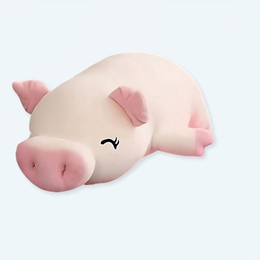 La Peluche 40cm Peluche cochon blanc heureux