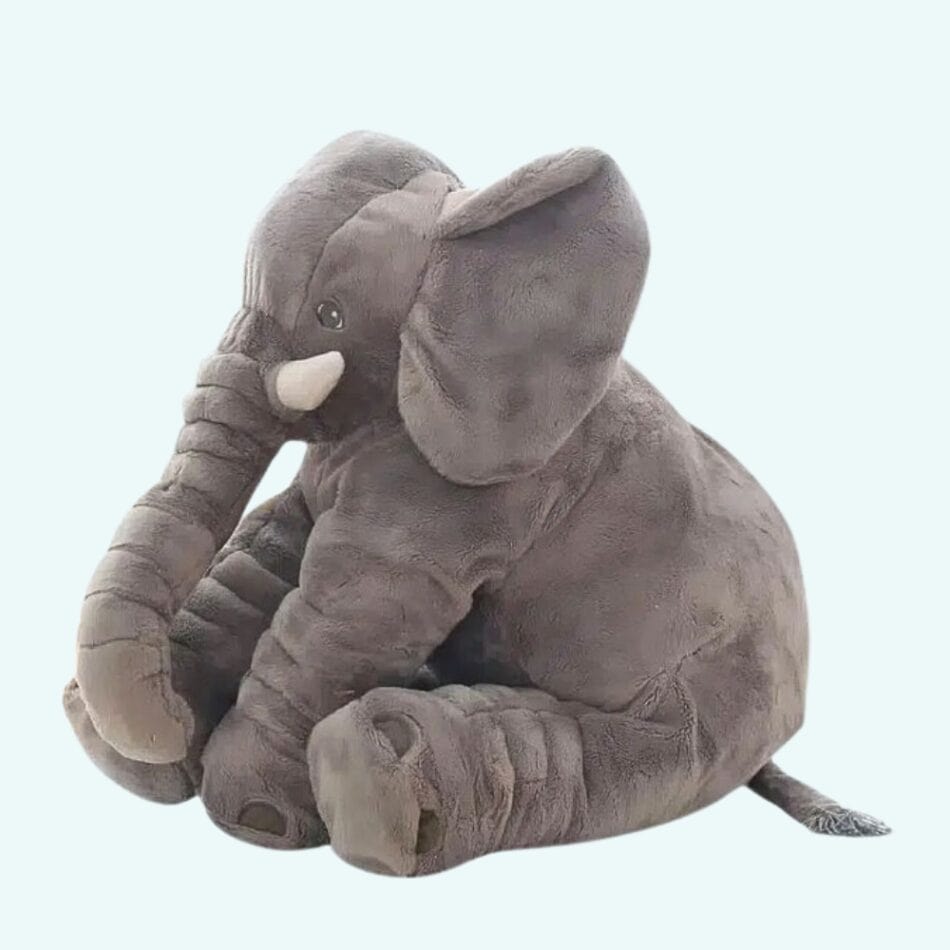 La Peluche 40cm Peluche éléphant oreiller grise