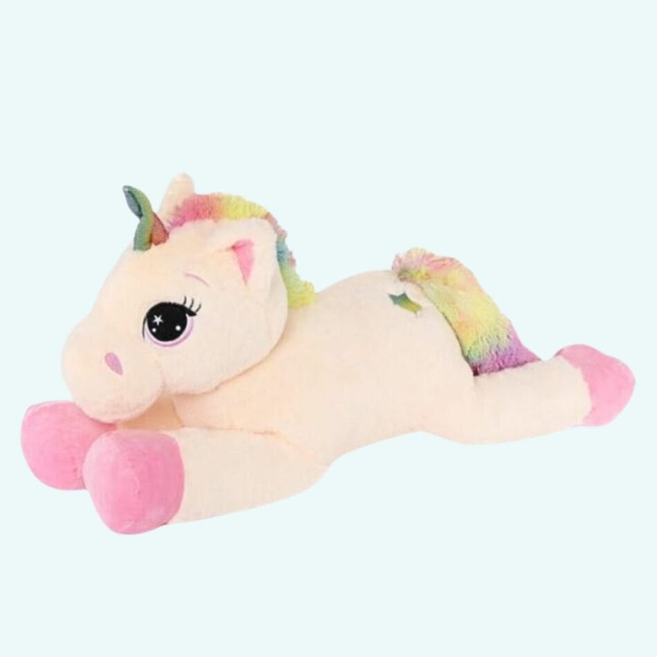 La Peluche 40cm Peluche licorne arc-en-ciel douce